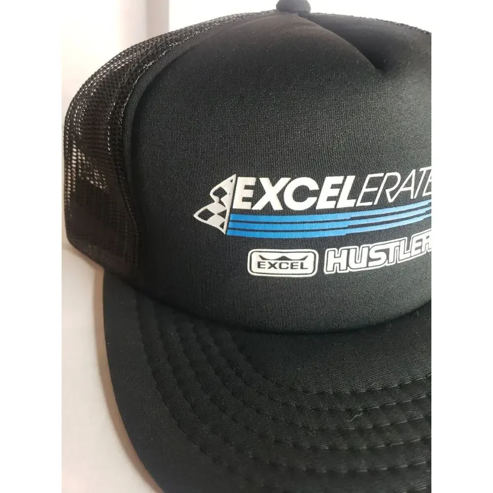 Vintage 80s 1988 Hustler Turf Mowers Ball Cap Truckers Mesh Hat Logo Racing